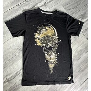 NEW‎ ORLEANS SAINTS Helmet Nike x Official NFL T-Shirt Size S Black Athleisure